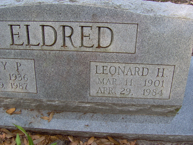 Headstone for Eldred, Leonard H.